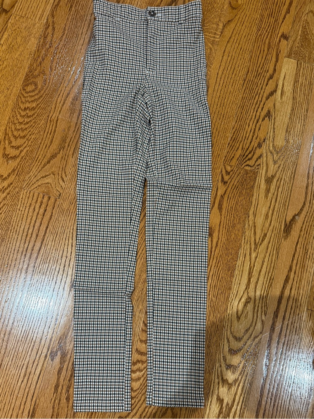 Garage Brown and White Plaid Pants